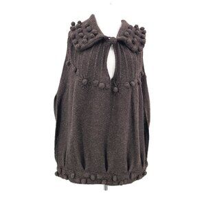 Sleeping on Snow Wool Blend Poncho Womens M Grey Sleeveless Sweater